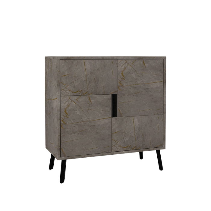 Hanah Home Darien - Gordion Marble, Black Wood